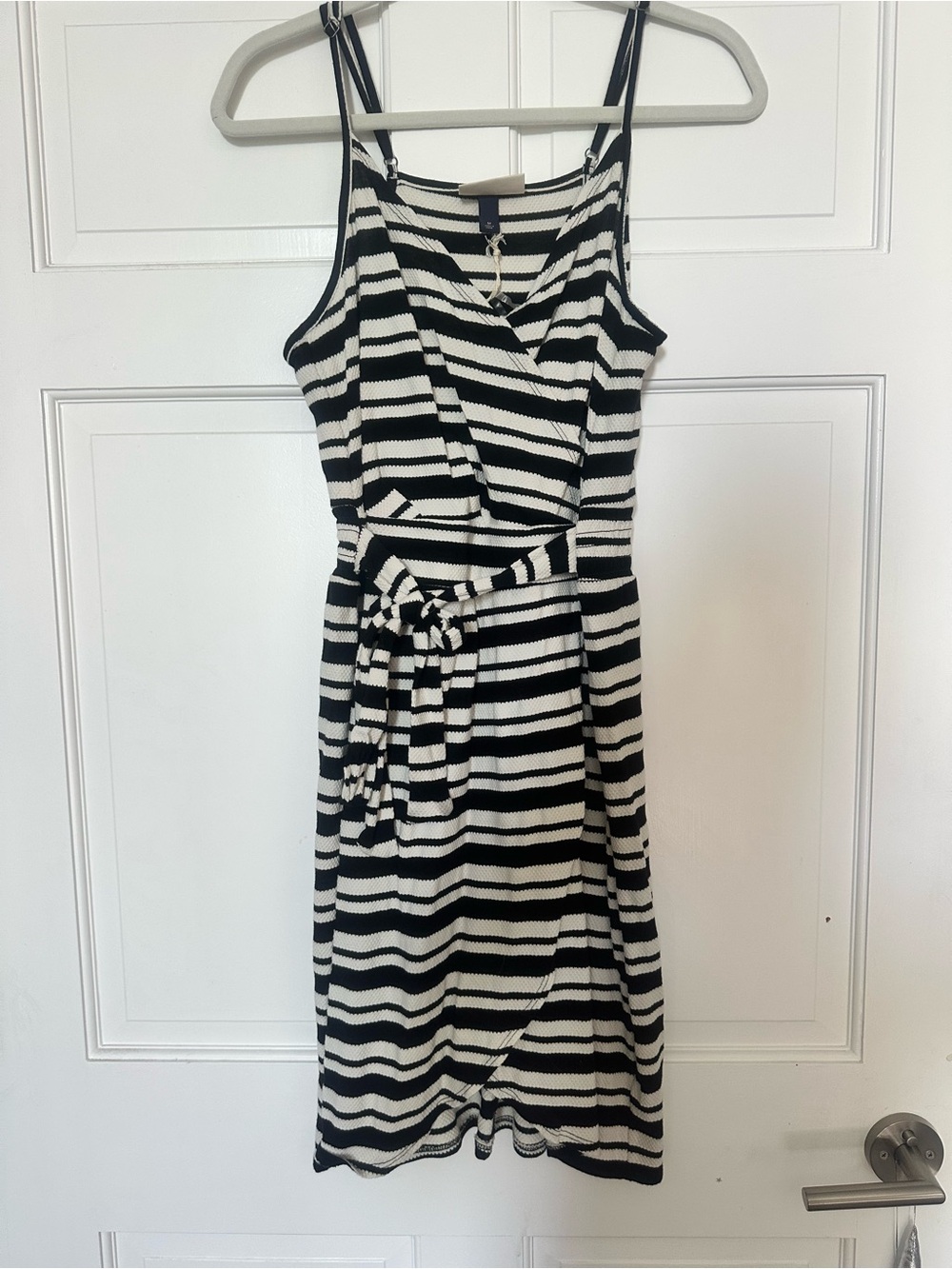 Universal Thread Black and White Striped Midi Dress